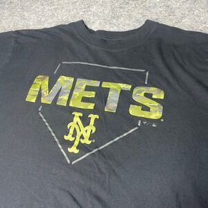 Men's Fanatics New York Mets MLB‎ Camo Logo Graphic T-Shirt 2XL Black